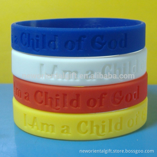 Custom Logo Debossed Silicone Bracelets/Cheapest Silicone Bracelets